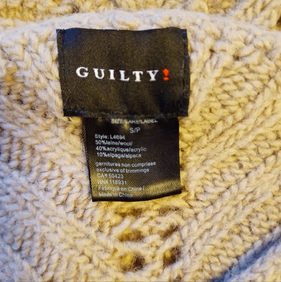 GUILTY Women's Tan Wool Knit Cropped Sweater - Picture 15 of 16